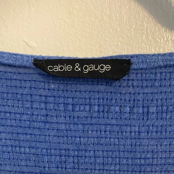 Cable & Gauge Blue Wrap Smocked Tank Top - Picture 2 of 3